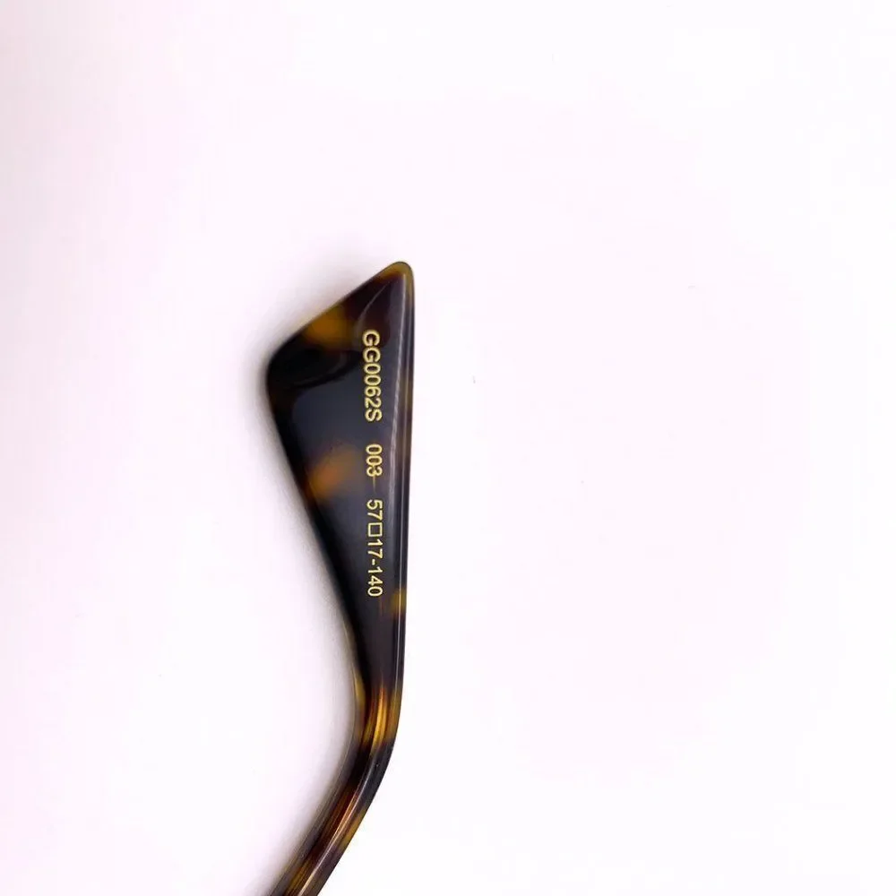 BRAND NEW GUCCI URBAN GG0062S 003 Gold Gold Green Unisex Sunglasses